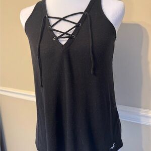 Hollister Black Lace-Up Tank Top